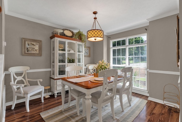 805 Tunewood Ct, Hermitage, TN 37076 - dining room featuring dark wood finished floors and ornamental molding