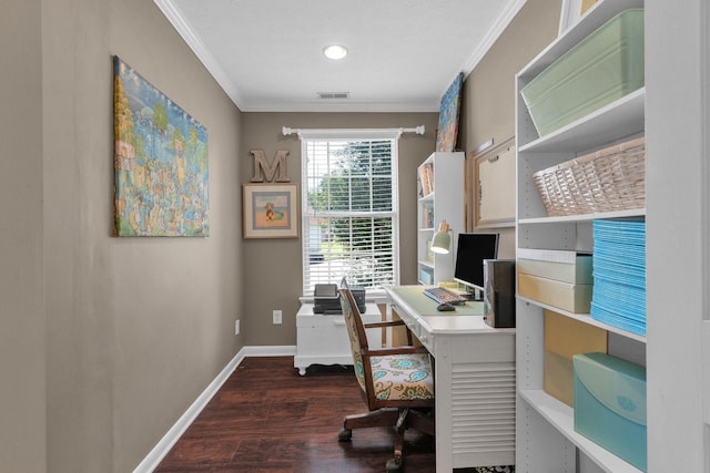 805 Tunewood Ct, Hermitage, TN 37076 - office space featuring ornamental molding and wood finished floors