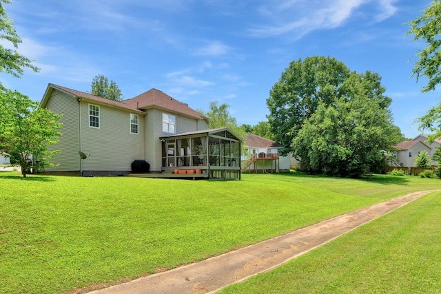 805 Tunewood Ct, Hermitage, TN 37076 - back of house with a sunroom and a yard