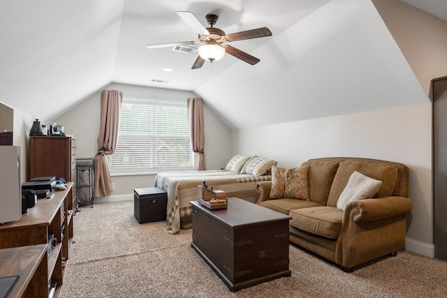 31 Harbor Pt, Lebanon, TN 37087 - bedroom featuring lofted ceiling, light colored carpet, and ceiling fan
