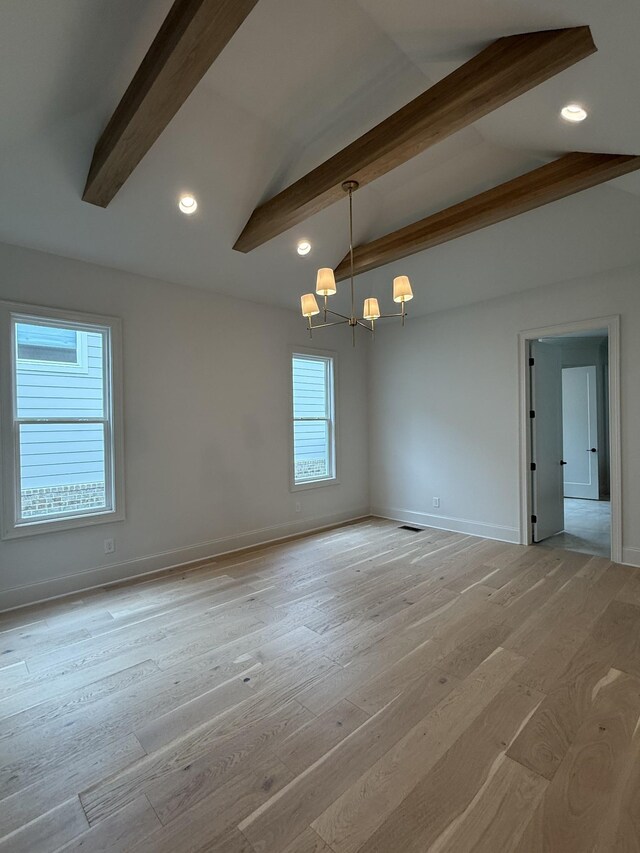 8006 Southvale Blvd, Franklin, TN 37064 - unfurnished room featuring a chandelier, recessed lighting, and light wood-type flooring