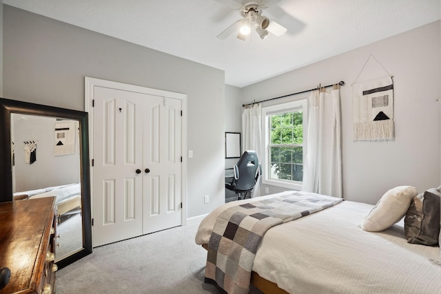 1908 Pointe Barton Dr, Lebanon, TN 37087 - carpeted bedroom with a closet and a ceiling fan