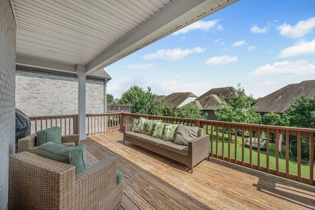 312 Rafferty Ct, Franklin, TN 37064 - wooden terrace featuring an outdoor hangout area and a yard