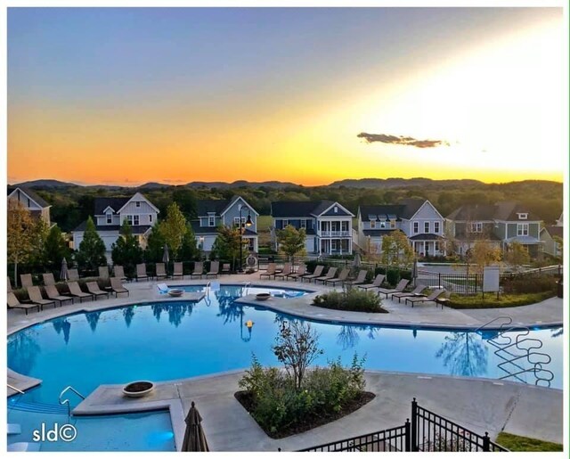 312 Rafferty Ct, Franklin, TN 37064 - community pool featuring a patio area and a residential view