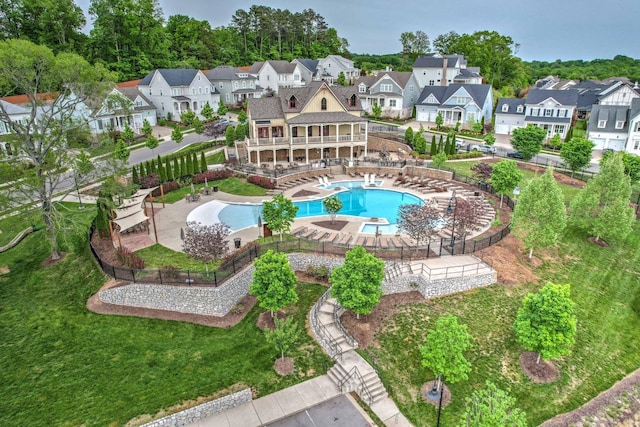 312 Rafferty Ct, Franklin, TN 37064 - community pool featuring a residential view, stairs, and a patio area