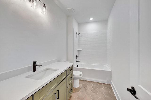 169 Willow Bend Dr, Hendersonville, TN 37075 - full bathroom with vanity,  shower combination, and tile patterned floors