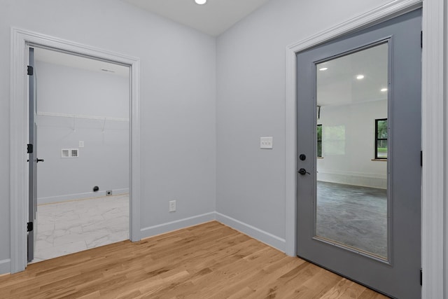 414 Ault Rd, Signal Mountain, TN 37377 - doorway to outside featuring recessed lighting and light wood finished floors