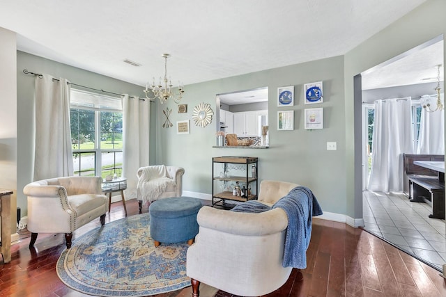 5601 Murphywood Xing, Antioch, TN 37013 - living room featuring a chandelier and hardwood / wood-style flooring