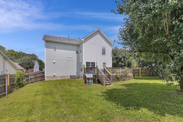 5601 Murphywood Xing, Antioch, TN 37013 - rear view of property featuring a fenced backyard, a deck, and stairway