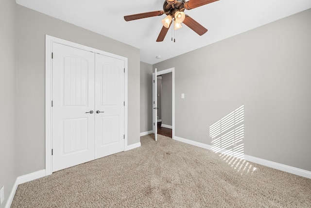 141 Bob White Trl, Oak Grove, KY 42262 - unfurnished bedroom featuring carpet floors, a closet, and a ceiling fan