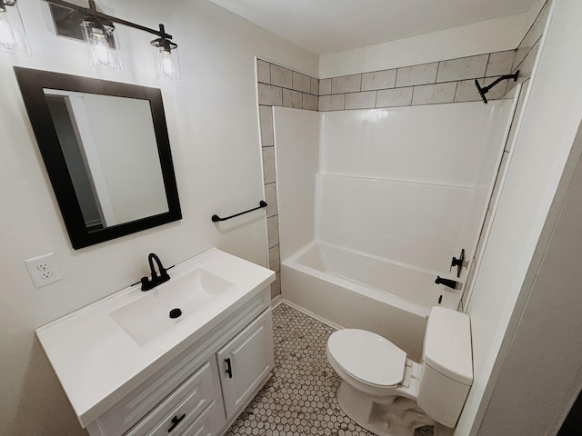 210 N Vine St, Tullahoma, TN 37388 - bathroom with vanity, washtub / shower combination, and tile patterned flooring