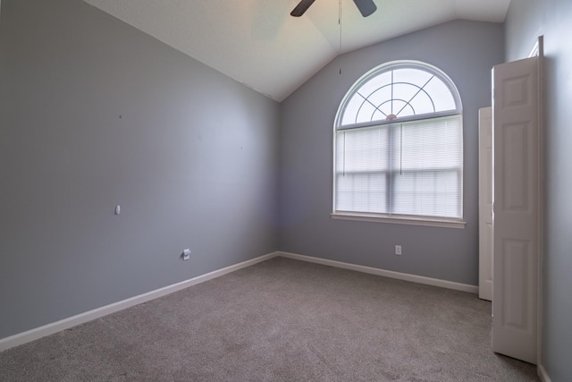 218 Susie Dr, Winchester, TN 37398 - spare room with ceiling fan, carpet, and vaulted ceiling