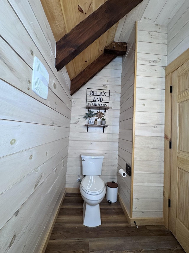 139 E Swan Ridge Rd, Hilham, TN 38568 - bathroom with wood walls, wood finished floors, wood ceiling, and vaulted ceiling