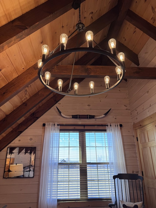 139 E Swan Ridge Rd, Hilham, TN 38568 - detailed view of wooden walls and a wooden ceiling with exposed beams