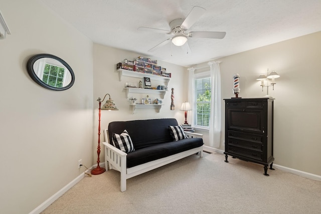 227 Riverbend Dr, Franklin, TN 37064 - sitting room with ceiling fan and light carpet
