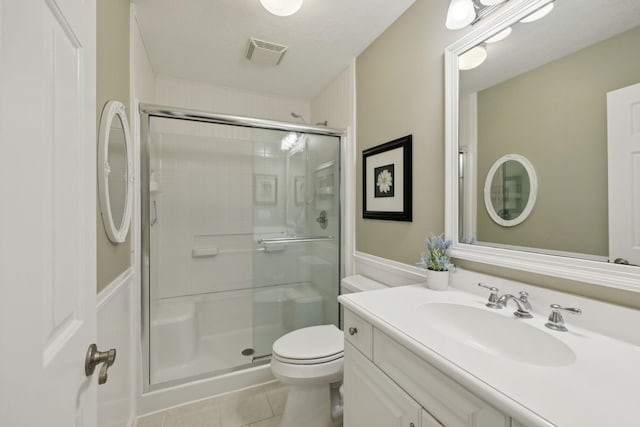 227 Riverbend Dr, Franklin, TN 37064 - bathroom featuring a shower stall, vanity, and tile patterned floors