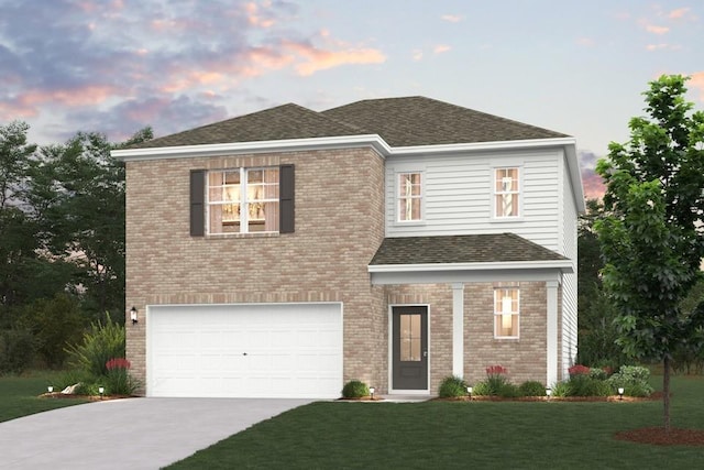 277 Subban Ct, Lebanon, TN 37087 - traditional home featuring a garage, driveway, brick siding, and a front yard