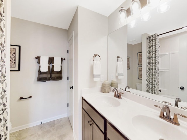 277 Subban Ct, Lebanon, TN 37087 - bathroom with double vanity, tile patterned floors, and shower / bath combo