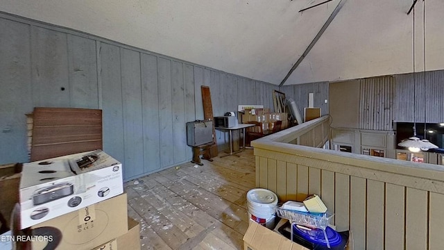 329 Wheeler Ln, Jamestown, TN 38556 - kitchen with hardwood / wood-style flooring and vaulted ceiling