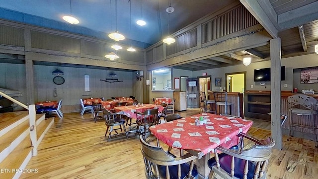 329 Wheeler Ln, Jamestown, TN 38556 - dining room with wood finished floors and a high ceiling