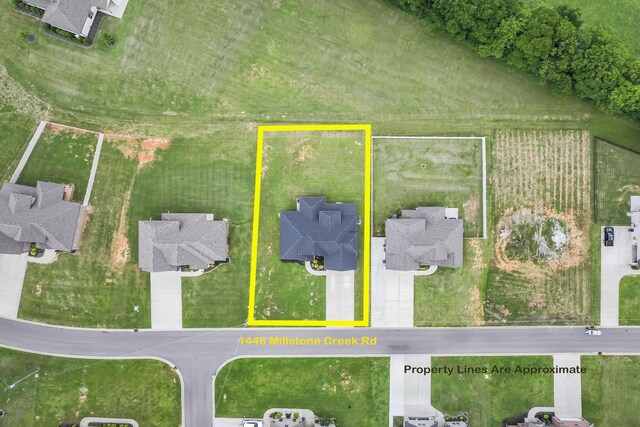 1446 Millstone Creek Rd, Lascassas, TN 37085 - aerial view of property and surrounding area with property parcel outlined