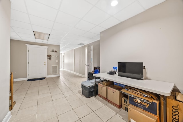 1134 Pee Dee Branch Rd, Cottontown, TN 37048 - entrance foyer with light tile patterned flooring and a drop ceiling