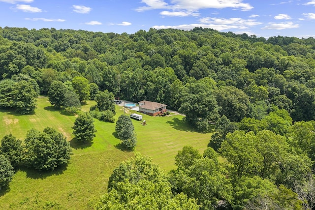 1134 Pee Dee Branch Rd, Cottontown, TN 37048 - aerial view of property and surrounding area featuring a forest
