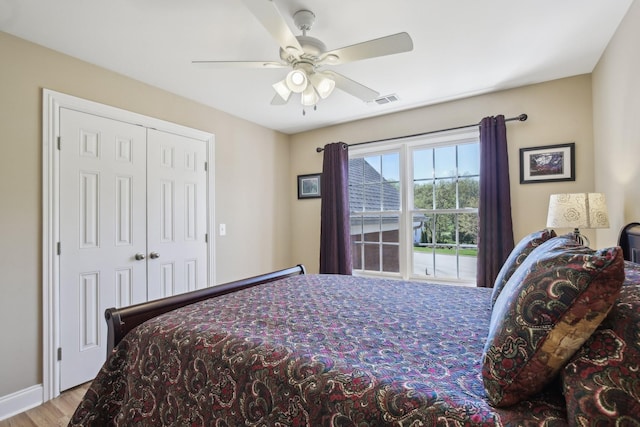 511 Derby Downs, Lebanon, TN 37087 - bedroom with wood finished floors, a ceiling fan, and a closet