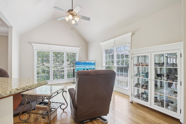 511 Derby Downs, Lebanon, TN 37087 - office space with high vaulted ceiling, a ceiling fan, healthy amount of natural light, and wood finished floors