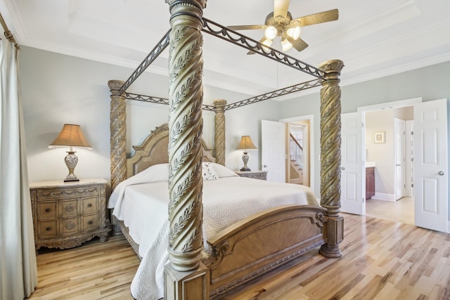 511 Derby Downs, Lebanon, TN 37087 - bedroom featuring light wood finished floors, crown molding, and a ceiling fan