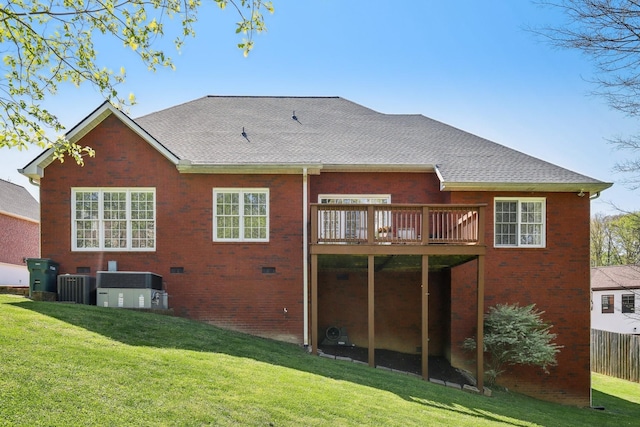 511 Derby Downs, Lebanon, TN 37087 - back of house featuring brick siding, a deck, and roof with shingles