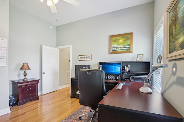 511 Derby Downs, Lebanon, TN 37087 - office area with light wood-style floors and a ceiling fan