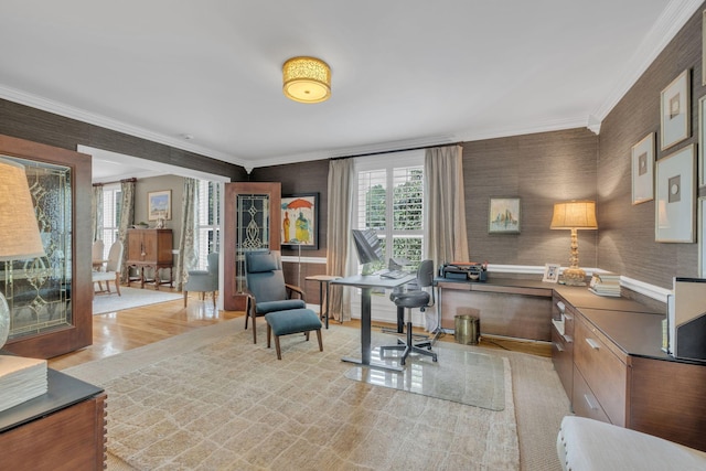 111 Hardingwoods Pl, Nashville, TN 37205 - office featuring crown molding and light wood-type flooring