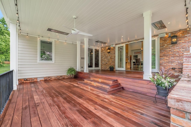 111 Hardingwoods Pl, Nashville, TN 37205 - wooden terrace with a ceiling fan