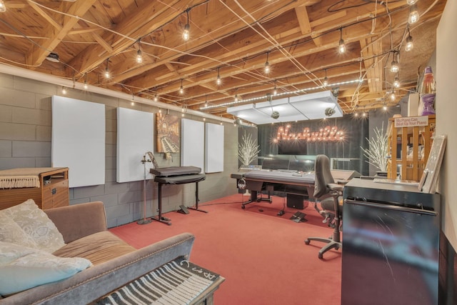 111 Hardingwoods Pl, Nashville, TN 37205 - basement featuring concrete block wall and an office area