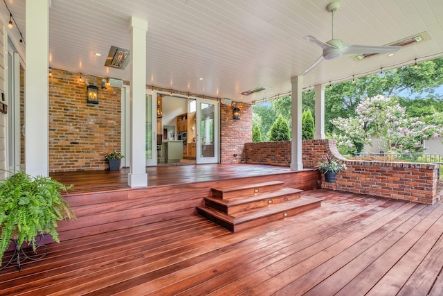 111 Hardingwoods Pl, Nashville, TN 37205 - wooden terrace with a ceiling fan