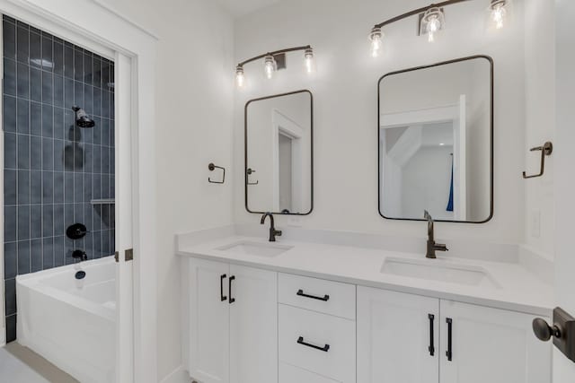 5735 Willoughby Way, Murfreesboro, TN 37129 - bathroom featuring double vanity and washtub / shower combination