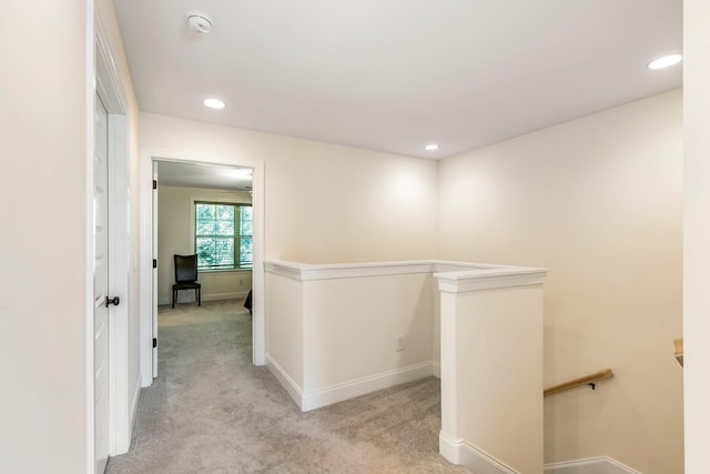3319 Old Hickory Blvd Unit 17, Old Hickory, TN 37138 - hallway with an upstairs landing, light colored carpet, and recessed lighting