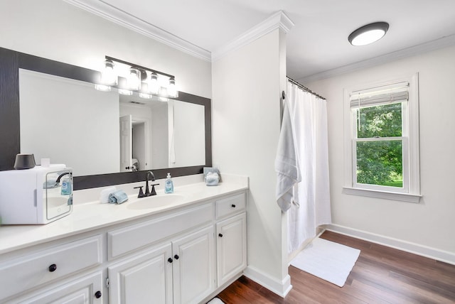 723 Alecia Page Cv, Humboldt, TN 38343 - full bathroom with ornamental molding, wood finished floors, and vanity