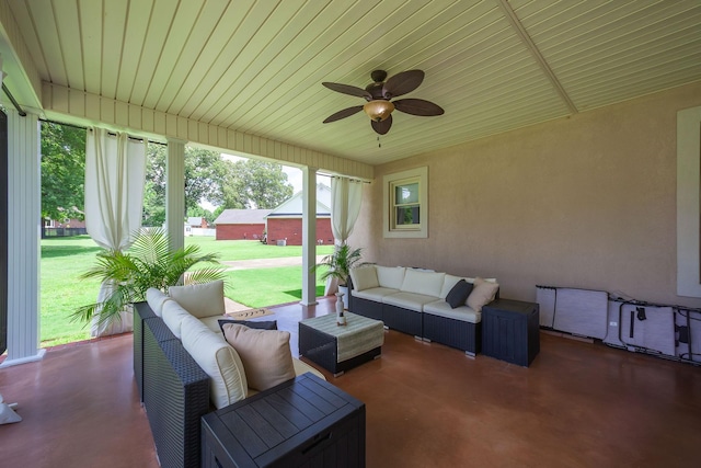 723 Alecia Page Cv, Humboldt, TN 38343 - view of patio with an outdoor hangout area and ceiling fan