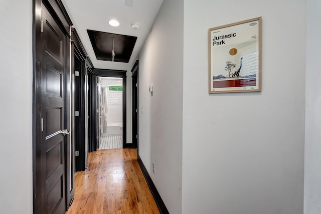 2136 Buena Vista Pike Unit B, Nashville, TN 37218 - corridor featuring attic access and light wood-type flooring