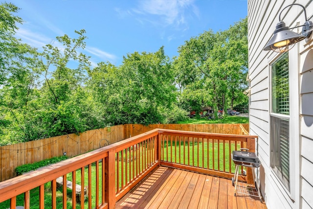 2136 Buena Vista Pike Unit B, Nashville, TN 37218 - wooden terrace with a fenced backyard, area for grilling, and view of scattered trees