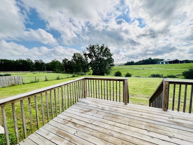 4977 Little Dry Creek Rd, Pulaski, TN 38478 - wooden terrace featuring a view of countryside