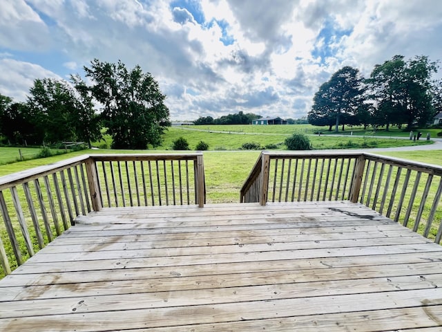 4977 Little Dry Creek Rd, Pulaski, TN 38478 - deck with a view of rural / pastoral area and a lawn