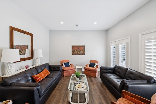 438 Siena Dr, Nashville, TN 37205 - living room featuring wood finished floors and recessed lighting