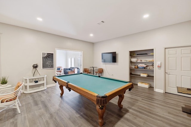438 Siena Dr, Nashville, TN 37205 - game room featuring pool table, wood finished floors, and recessed lighting