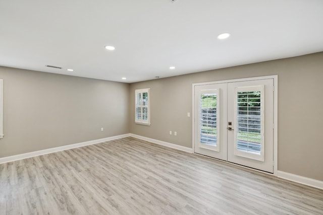 438 Siena Dr, Nashville, TN 37205 - unfurnished room with light wood-style flooring, french doors, and recessed lighting