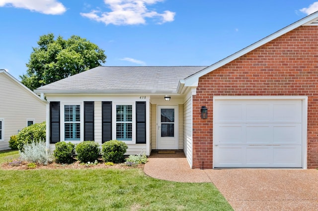 438 Siena Dr, Nashville, TN 37205 - view of front of house featuring brick siding, an attached garage, concrete driveway, a shingled roof, and a front yard