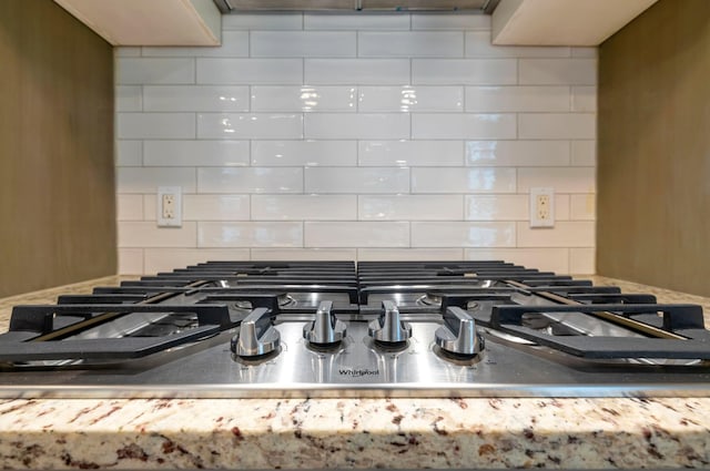 438 Siena Dr, Nashville, TN 37205 - kitchen view of stainless steel gas stovetop and tasteful backsplash