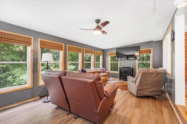 802 Evans Rd, Winchester, TN 37398 - living room featuring light wood-type flooring, a ceiling fan, and vaulted ceiling